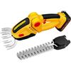 Syfunlv Tagliasiepi, tagliasiepi elettrico 21 V 3 A, cesoie 2 in 1 con batteria 7500 mAh, coltello da 10 cm, lama da 30 cm, tagliasiepi a batteria (giallo)
