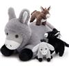 MorisMos Grande Asino Teddy Giocattolo Morbido, Mamma Da 46 Cm Con 3 Bambino Coccolato All'Interno, Animale In Peluche In Peluche, Kawaii Regali Per Bambini Deco Festa Di Compleanno
