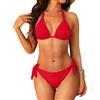 Aqua Eve Bikini da Donna con Scollo all'Americana - Costume da Bagno a Due Pezzi con Cravatta a Triangolo 2025 Costumi da Bagno Carino, Rosso, S