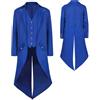 YQVGFBY Frac Gotico Steampunk da Uomo, Giacca Vintage Medievale Vittoriana Uniforme Smoking Lungo, Costumi per Feste Cosplay Rinascimentali da Pirata Vampiro per Uomini Adulti, Blu, L