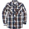 Dubinik® Camicia Uomo Quadri Bottoni Vintage Casual con Bottoni Automatici Western Cowboy Regular Fit Cachi Blu Navy 2XL