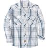 Dubinik® Camicia Uomo Quadri Bottoni Vintage Casual con Bottoni Automatici Western Cowboy Regular Fit Bianco Blu Polvere 3XL