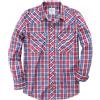 Dubinik® Camicia Uomo Quadri Bottoni Vintage Casual con Bottoni Automatici Western Cowboy Regular Fit Rosso Blu 3XL