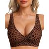 HOWIN Reggiseno Senza Ferretto Donna Bralette Scollatura a V Profonda | Reggiseno Minimizer Riducente, Push Up, Imbottito, Curvy, Senza Cuciture, Comodo, Morbito, Plunge Jelly Bra, Traspirante
