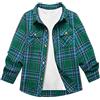 JACKETOWN Camicia Camicia da Bambino a Maniche Lunghe a Quadri per Bambini Camicia Casual per Bambini Camicie in Cotone Camicia per Bambini con Taschino sul Petto