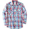 Dubinik® Camicia Uomo Quadri Bottoni Vintage Casual con Bottoni Automatici Western Cowboy Regular Fit Blu Rosa L