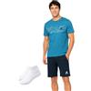 LOTTO homewear Completo Sportivo Uomo Cotone T-Shirt + Pantaloncino + Calzini in OMAGGIO Pigiama Corto Estivo Uomo leggero M L XL 3XL 4XL 5XL Calibrato Taglie Maxi (PETROLIO210, XL)