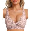 HOWIN Reggiseno Senza Ferretto Donna Bralette Scollatura a V Profonda | Reggiseno Minimizer Riducente, Push Up, Imbottito, Curvy, Senza Cuciture, Comodo, Morbito, Plunge Jelly Bra, Traspirante