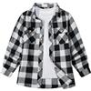 JACKETOWN Camicia Camicia da Bambino a Maniche Lunghe a Quadri per Bambini Camicia Casual per Bambini Camicie in Cotone Camicia per Bambini con Taschino sul Petto