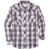 Dubinik® Camicia Uomo Quadri Bottoni Vintage Casual con Bottoni Automatici Western Cowboy Regular Fit Blu Rosso Bianco XL
