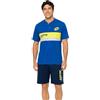 LOTTO homewear Pigiama Uomo Cotone Estivo Corto Sportivo Pantaloncino Maniche Corte Comodo (IT, Testo, M, Regular, Regular, Jeans 148)