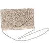DEARMAMY Pochette da Donna in Pizzo e Tessuto Beige per Cerimonia e Festa Design Raffinato e Aspetto alla Moda per Serate e Banchetti