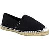 Desconocido Espadrillas classiche in tela con suola in juta, Nero , 36 EU