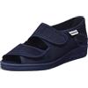 EMANUELA Pantofola Tessuto Nido Ape Regolabile Doppio Strappo Donna 663 Blu Made in Italy (40 EU)