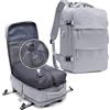 bergsalz Zaino 40x30x20 Sottovuoto,Zaino Ryanair 40x20x25 Da Viaggio Bagaglio a Mano 40x30x20 Con Sottovuoto Integrato Da Donna Uomo Grigio
