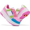 ANEFUN Scarpe a rotelle per ragazze e ragazzi, con ruote staccabili anteriori e posteriori, a doppio rullo, alla moda, con ruote, 1135-bianco Deep Rose Red, 3 Little Kid