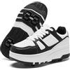 ANEFUN - Scarpe con Ruote per Bambini, Ragazzi e Ragazze, Pattini da Skate, 4 Ruote Rimovibili, Scarpe Sportive Comode per Bambini per l'Outdoor, 39 EU