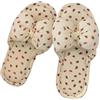 YXADGML Ciabatte da Casa Pantofole in lino quattro stagioni alla moda, casual e comode, for interni, for la casa, for ragazze, con fiocco a forma di cuore e scarpe da donna(1-Creamy-white,36-37)