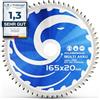 FALKENWALD® 165x20 Lama sega circolare per legno, metallo e alluminio - Compatibile con Bosch & Makita - Lama circolare per legno 165 x 20 - Disco troncatrice legno 165x20