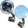 Kaedear Coppia Specchietti Pieghevole Moto Kaedear 8mm 10mm Lente Blu Alluminio Giappone