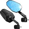 Kaedear Coppia Specchietti Pieghevole Moto Kaedear 8mm 10mm Lente Blu Alluminio Giappone