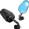 Kaedear Coppia Specchietti Pieghevole Moto Kaedear 8mm 10mm Lente Blu Alluminio Giappone