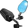 Kaedear Coppia Specchietti Pieghevole Moto Kaedear 8mm 10mm Lente Blu Alluminio Giappone