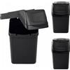 KADAX Set di bidoni per la raccolta differenziata KADAX in plastica, bidone con coperchio a tenuta (nero 3x25L)