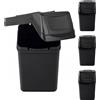 KADAX Set di bidoni per la raccolta differenziata KADAX in plastica, bidone con coperchio a tenuta (nero 4x25L)