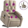 vidaXL Poltrona per massaggi con ausilio per la posizione eretta cappuccino-marrone in Pelle finta