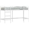 vidaXL Letto a soppalco per bambini, colore bianco unito, dimensioni 100 x 190 cm, struttura in acciaio