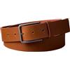 Calvin Klein Uomo Cintura Warmth Buckle Smoth 3,5 cm Fibbia Quadrata, Marrone (Ck Cognac/Antique Silver), 130 cm