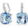 Swarovski Millenia Orecchini Pendenti, Taglio Cuscino, Blu, Placcato Rodio