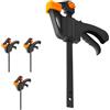 Avilia Set 4 Morsetti da Falegname a Cricchetto - Morsetti Presa Rapida 10-15 cm con Bloccaggio a Una Mano - Morsetto Falegname con Struttura in Acciaio Resistente e Cuscinetti Antiscivolo