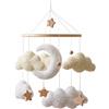 Generic Giostrina a forma di per culla, unisex, in peluche, a forma di e stella in legno, ornamento da appendere per culla e stanze, regalo neutro per doccia (1 pezzo)