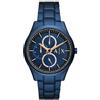 Armani Exchange orologio per uomo, movimento cronografo e cassa orologio per 42 mm con cinturino in acciaio inossiorologio perbile, pelle o silicone, Blu e oro rosa
