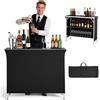 VEVOR Tavolo Bar Pieghevole per Esterno, Bancone Fieristico Espositivo 1100 x 385 x 885 mm, con Borsa per il Trasporto, 2 Ripiani Portaoggetti e Tela Rimovibile, per Bancarelle Fiere Mercatini Mostre