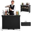 VEVOR Tavolo da Bar Pieghevole e Portatile per Esterno, Bancone Leggero 1100 x 385 x 885 mm, con Borsa per il Trasporto, Ripiano Portaoggetti e Tela Rimovibile, Postazione per Bancarelle in Fiera