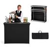 VEVOR Tavolo Bar Pieghevole e Portatile per Esterno, Bancone Mobile 1105 x 390 x 1010 mm, con Borsa per il Trasporto, 2 Ripiani Portaoggetti e Tela Rimovibile, per Mercatini Mostre Servizi in Fiera