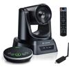 TONGVEO Sistema di telecamere KI PTZ senza fili con tracciamento automatico e ricevitore, altoparlante per conferenze Bluetooth, 5,8 GHz, 1080P, 60 fps, zoom ottico 3X, per chiesa, zoom, OBS