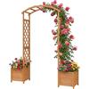 Relaxdays Arco per rose con 2 fioriere, HxLxP 206x180x40 cm, arancione