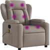vidaXL Poltrona reclinabile massaggiante in tessuto color talpa
