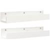 vidaXL Mensole da Parete 2 pz Bianco 50x12x9cm Legno Massello di Pino