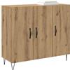 vidaXL Credenza Rovere artigianale 90 x 32,5 x 80 cm Legno multistrato, Mobile laterale rettangolare moderno, armadio alla moda, unità pratica per la sala da pranzo, decorazione minimalista