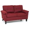 Totò Piccinni Divano Berlino in Tessuto 2 Posti Imbottito, con Braccioli, (L) 145x(P) 78x(A) 95 cm (Rosso)