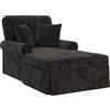 vidaXL Chaise Lounge con gonna con cuscino, nero, 157 x 91 x 91 cm, Ares, soggiorno, chaise lounge moderna, seduta elegante, design rettangolare, comoda sedia per la casa