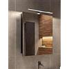 FreshYou Armadietto da bagno con specchio a LED, 50 cm, con illuminazione 4000 K, chiusura morbida, IP44, armadietto pensile con specchio e luce LED, nero