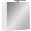 Vicco Mobile a specchio per il bagno Lavio, Bianco, 60 x 60 cm | 2 Ante · 3 scomparti · Illuminazione LED · Ripiani regolabili · Ripiani in vetro