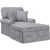 vidaXL Chaise Lounge con gonna, grigio chiaro, 157 x 91 x 91 cm, Ares, soggiorno, chaise lounge moderna, seduta elegante, design rettangolare, comoda sedia per la casa
