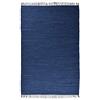 Theko Tappeto Dhurry in 100% cotone, tessuto piatto Happy Cotton | tessuto a mano | colore: blu | 120 x 180 cm